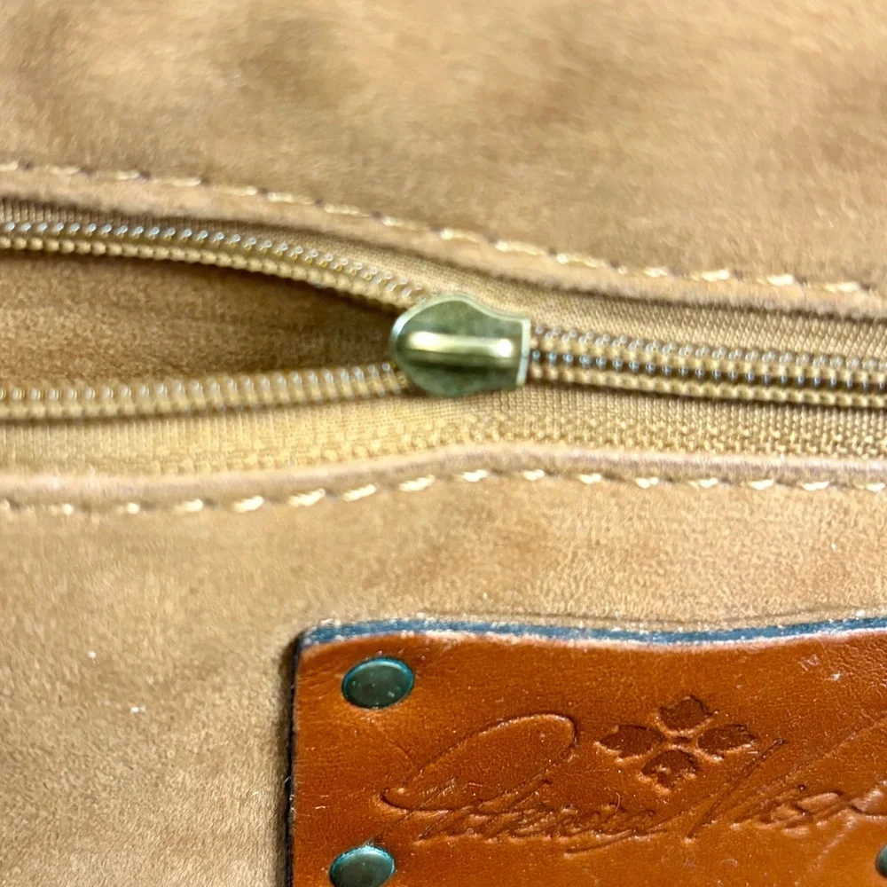 Patricia Nash Lavoria Brown Leather Top Zip Crossbody Bag - No Chain or Strap - Picture 15 of 16